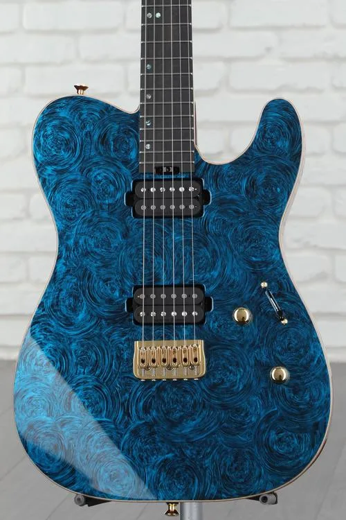 ESP USA TE-II Hardtail Electric Guitar - Teal Marble