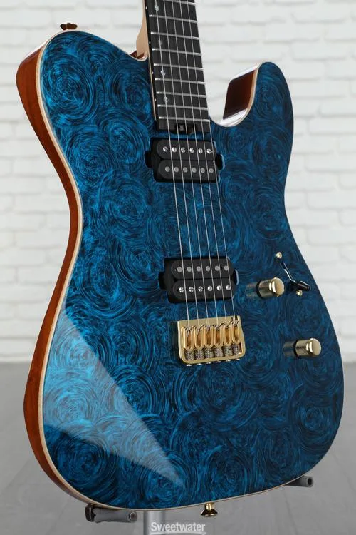  ESP USA TE-II Hardtail Electric Guitar - Teal Marble