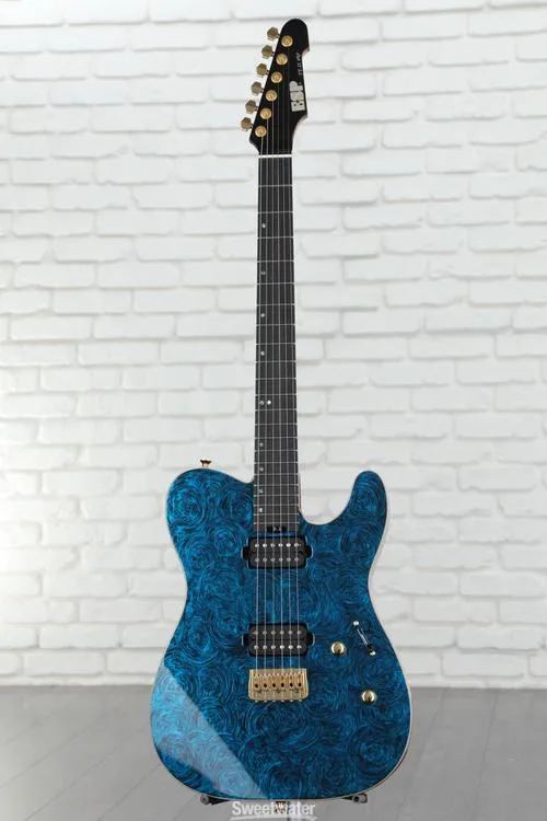  ESP USA TE-II Hardtail Electric Guitar - Teal Marble