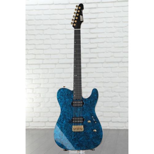  ESP USA TE-II Hardtail Electric Guitar - Teal Marble