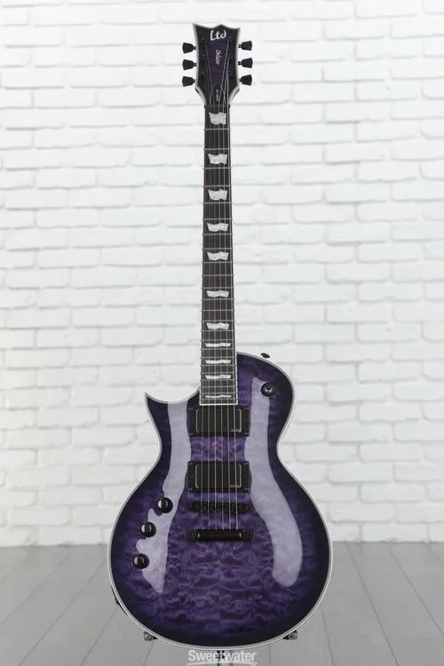  ESP LTD EC-1000 Left-handed Electric Guitar - See Thru Purple Sunburst