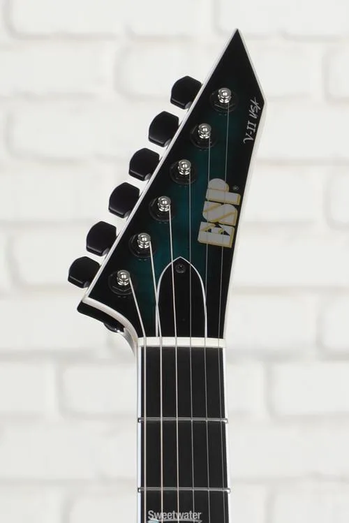  ESP USA V-II Quilted Maple Limited Edition - Black Aqua Sunburst