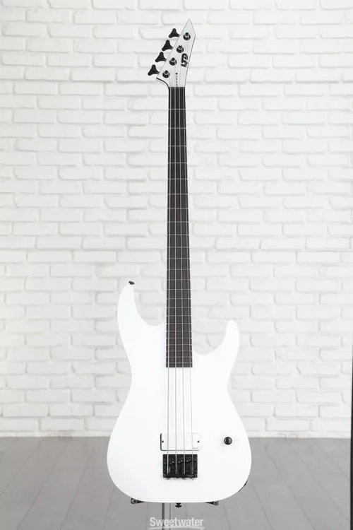  ESP LTD M-4 Arctic Metal Bass Guitar - Snow White Satin Demo