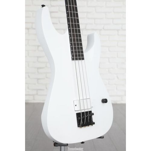  ESP LTD M-4 Arctic Metal Bass Guitar - Snow White Satin Demo