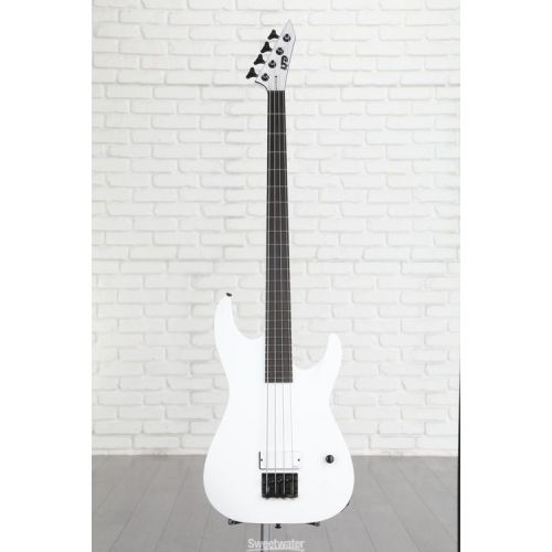  ESP LTD M-4 Arctic Metal Bass Guitar - Snow White Satin Demo