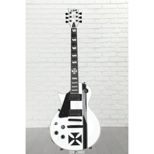  ESP LTD James Hetfield Iron Cross Left-Handed - Snow White Demo