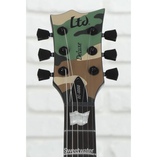  ESP LTD Deluxe EC-1000 Electric Guitar - Woodland Camo Satin