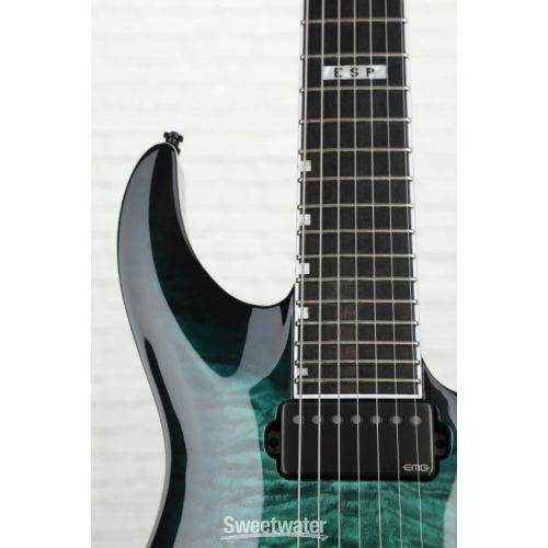  ESP E-II Horizon FR-7 7-String - Black Turquoise Burst