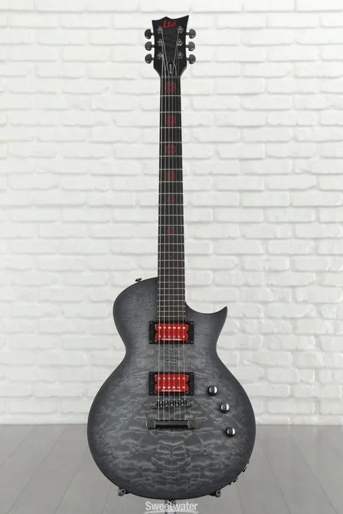  ESP LTD Signature Ben Burley BB-600 Baritone Electric Guitar - See Thru Black Sunburst Satin Demo