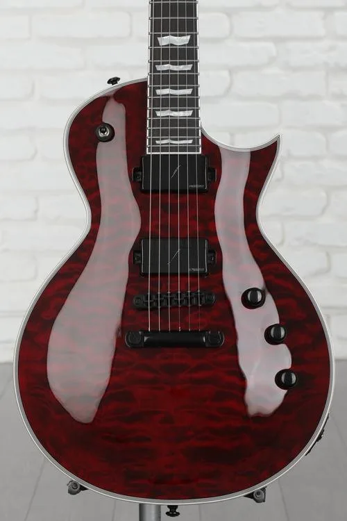 ESP LTD EC-1000QM Electric Guitar - See Thru Black Cherry Demo