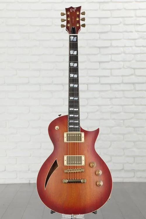  ESP USA Eclipse Semi-hollow Electric Guitar - Amber Cherry Sunburst