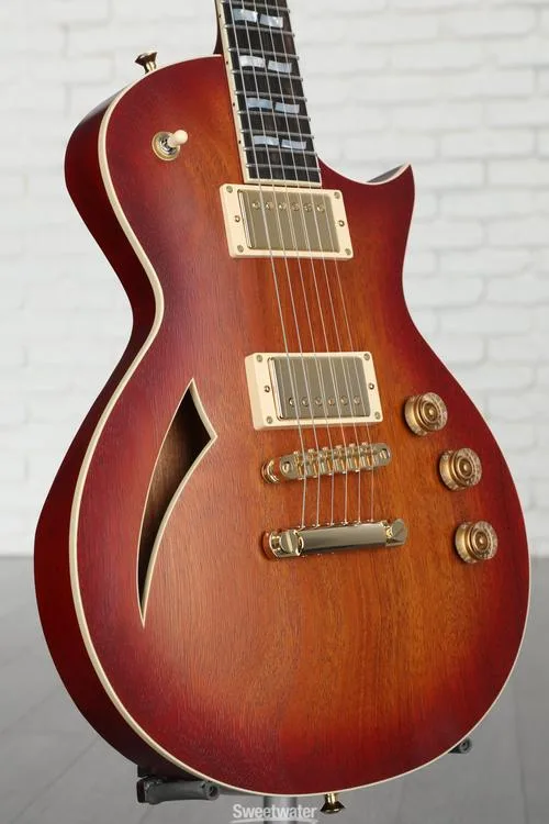  ESP USA Eclipse Semi-hollow Electric Guitar - Amber Cherry Sunburst