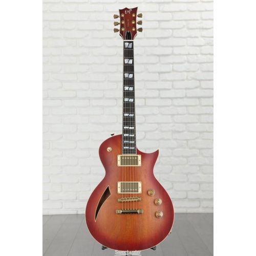  ESP USA Eclipse Semi-hollow Electric Guitar - Amber Cherry Sunburst