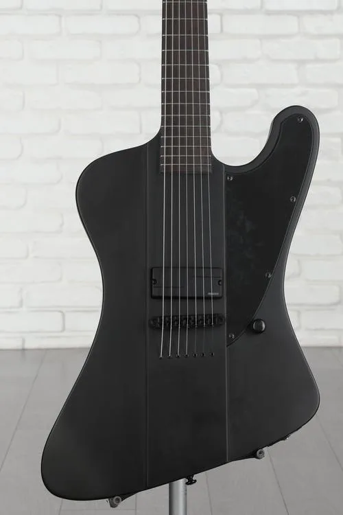 ESP LTD Phoenix-7 Baritone Black Metal Electric Guitar - Black Satin Demo