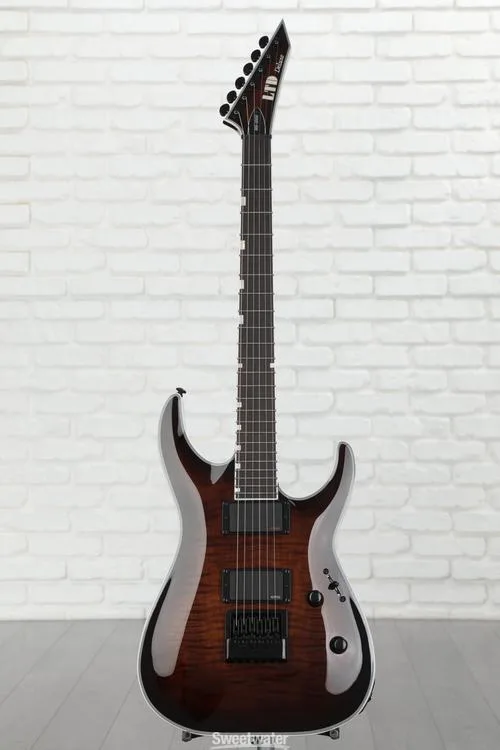  ESP LTD Deluxe MH-1000 EverTune Electric Guitar - Dark Brown Sunburst