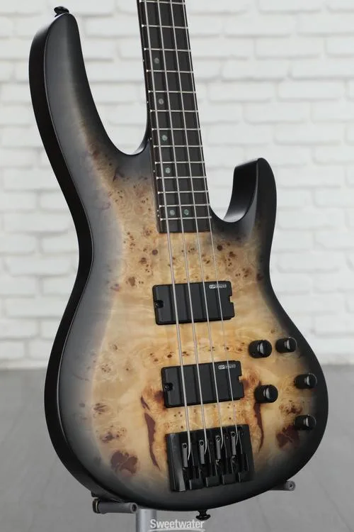  ESP LTD B-4 Ebony Bass Guitar - Charcoal Burst Satin Demo