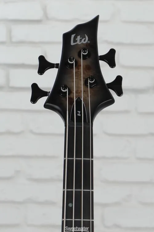  ESP LTD B-4 Ebony Bass Guitar - Charcoal Burst Satin Demo