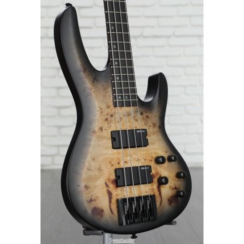  ESP LTD B-4 Ebony Bass Guitar - Charcoal Burst Satin Demo