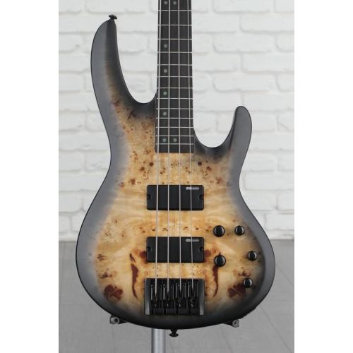  ESP LTD B-4 Ebony Bass Guitar - Charcoal Burst Satin Demo