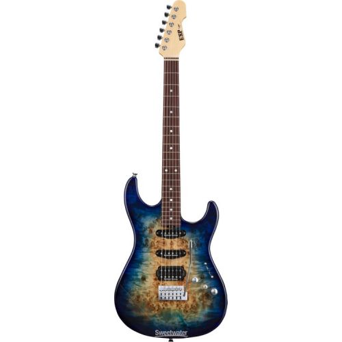  ESP Original Snapper CTM Electric Guitar - Nebula Blue Burst with Rosewood Fingerboard