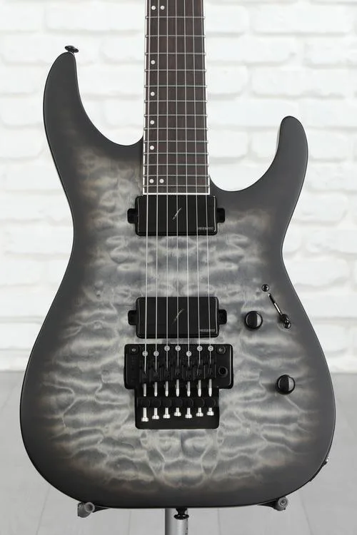 ESP LTD M-1007B 7-string Baritone Electric Guitar - Charcoal Burst Satin Demo