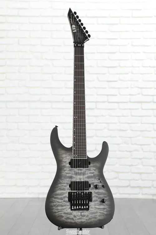  ESP LTD M-1007B 7-string Baritone Electric Guitar - Charcoal Burst Satin Demo