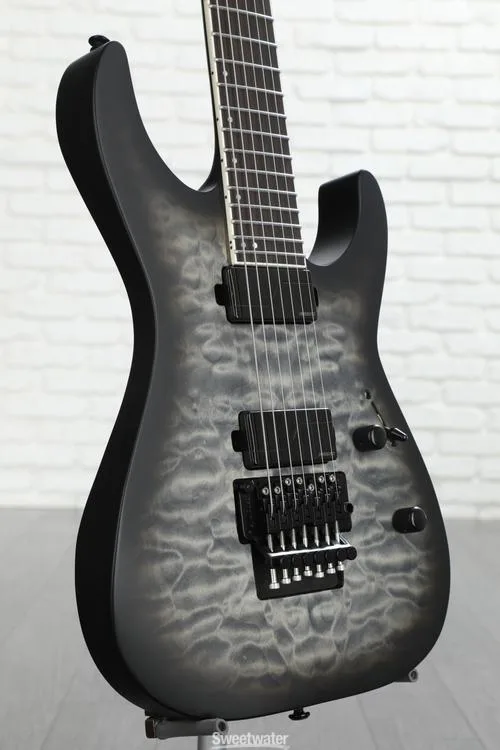  ESP LTD M-1007B 7-string Baritone Electric Guitar - Charcoal Burst Satin Demo