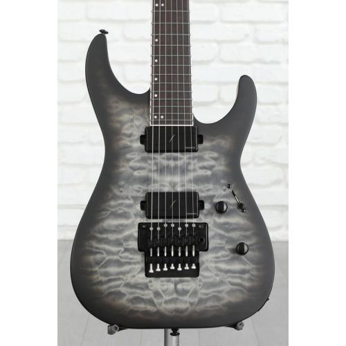  ESP LTD M-1007B 7-string Baritone Electric Guitar - Charcoal Burst Satin Demo