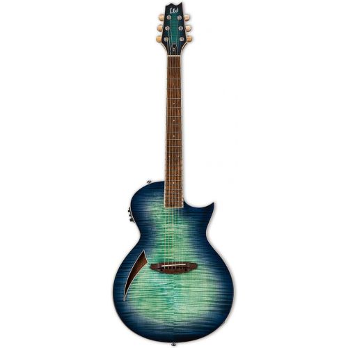  ESP Guitars ESP LTD TL-6 Acoustic Electric Thinline Guitar, Aqua Marine Burst