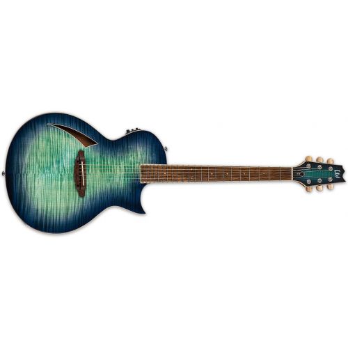  ESP Guitars ESP LTD TL-6 Acoustic Electric Thinline Guitar, Aqua Marine Burst