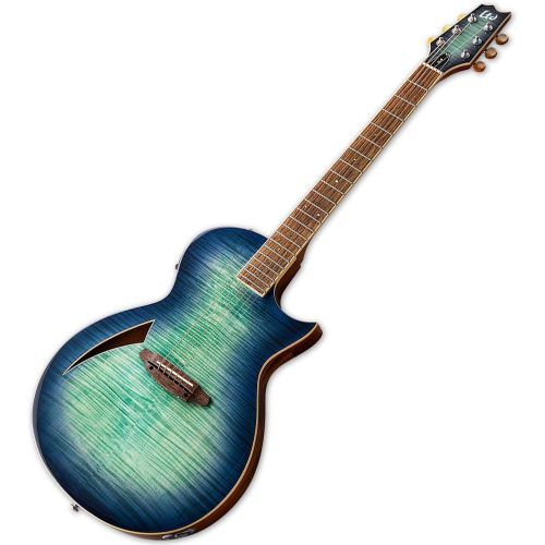  ESP Guitars ESP LTD TL-6 Acoustic Electric Thinline Guitar, Aqua Marine Burst