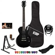 ESP LTD EC10KIT-BLK Electric Guitar with Lesson, ESP Gig Bag, ChromaCast 10’ Cable, Strap, Stand, Tuner and Picks