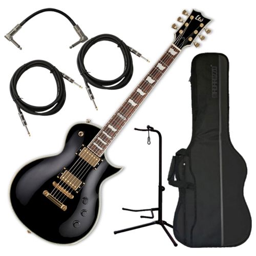  ESP LTD EC-256 Black Electric Guitar (No Distressing) wGig Bag, Stand, and Cables