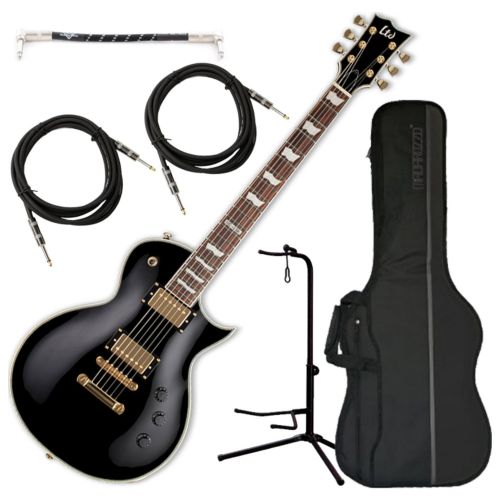  ESP LTD EC-256 Black Electric Guitar (No Distressing) wGig Bag, Stand, and Cables