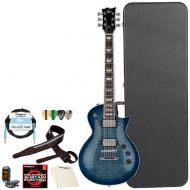 ESP LTD EC Series EC-256FM Flamed Maple Top Electric Guitar with ChromaCast Hard Case & Accessories, Cobalt Blue