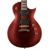 ESP 6 String LTD Deluxe EC-1000 Electric Guitar, Gold Andromeda, Right, (LEC1000GOLDAND)