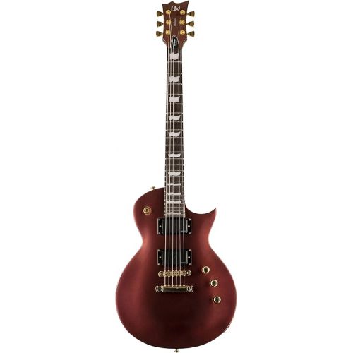  ESP 6 String LTD Deluxe EC-1000 Electric Guitar, Gold Andromeda, Right, (LEC1000GOLDAND)