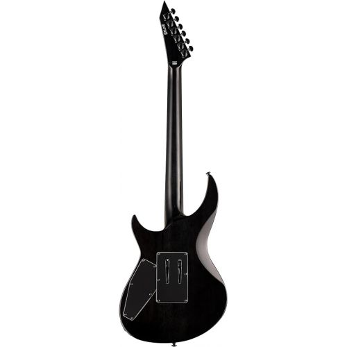  ESP 6 String LTD Deluxe H3-1000FR Electric Guitar, See Thru Black Sunburst, Right, (LH31000FRFMSTBLKSB)