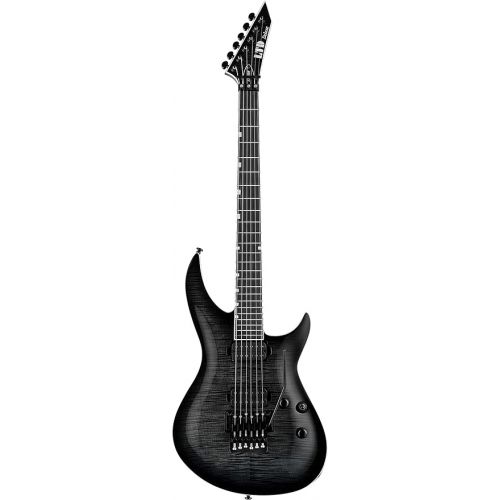  ESP 6 String LTD Deluxe H3-1000FR Electric Guitar, See Thru Black Sunburst, Right, (LH31000FRFMSTBLKSB)