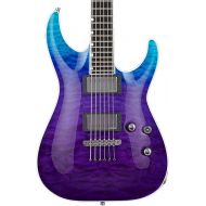ESP 6 String E Horizon NT-II Electric Guitar with Case, Blue-Purple Gradation, Right, (EIIHORNTIIBPG)