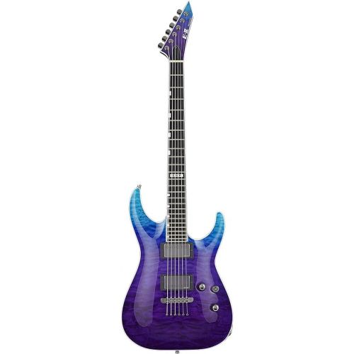  ESP 6 String E Horizon NT-II Electric Guitar with Case, Blue-Purple Gradation, Right, (EIIHORNTIIBPG)