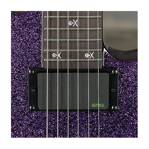  ESP LTD KH-602 Signature Series Kirk Hammett Electric Guitar with Case, Purple Sparkle