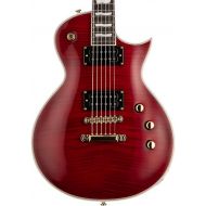 ESP 6 String LTD Deluxe EC-1000T CTM Electric Guitar, See Thru Black Cherry, Right, (LEC1000TCTMFMSTBC)