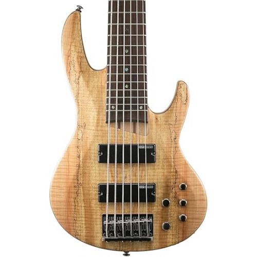  ESP LTD B-206SM Spalted Maple 6-String Bass Guitar, Natural Satin