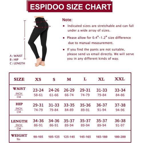  ESPIDOO Yoga Pants for Women High Waist Yoga with Pockets Sports Leggings