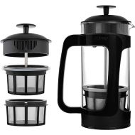 ESPRO - P3 French Press - Double Micro-Filtered Coffee and Tea Maker, Grit-Free and Bitterness-Free Brews, Ideal for Loose Tea and Coffee Grounds - (Black, 32 Oz)