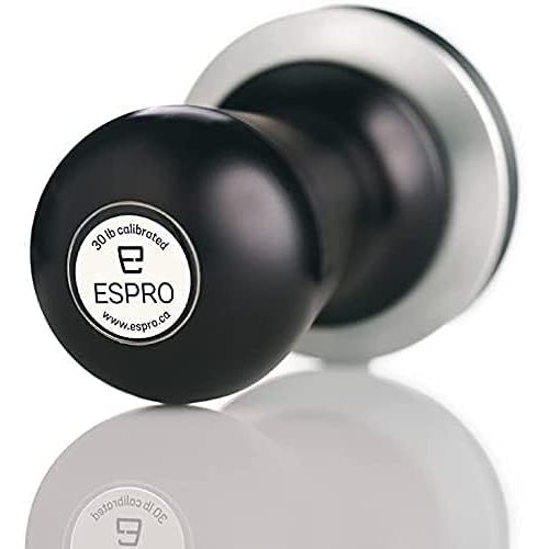 ESPRO Calibrated Stainless Steel Flat Espresso Coffee Tamper, 57 mm, Black