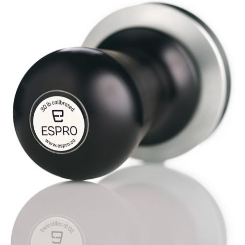  ESPRO Calibrated Stainless Steel Convex Espresso Coffee Tamper, 58 mm, Black