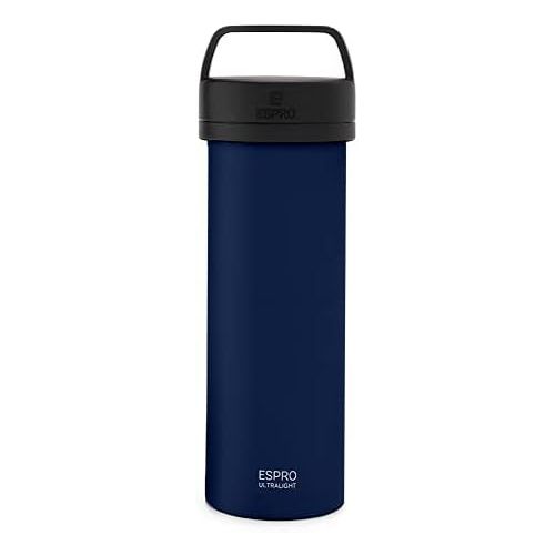  ESPRO P0 Ultralight French Press - Double Walled Stainless Steel Vacuum Insulated Coffee and Tea Maker, 16 Ounce, Blue