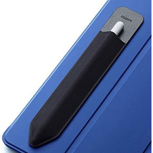  [아마존베스트]ESR Pencil Holder Compatible with The Apple Pencil (1st and 2nd Gen), Elastic Pocket [Stylus Pens Protected and Safe] Pouch Adhesive Sleeve Attached to Case for Stylus Pens - Black